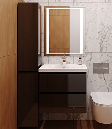 Style Line Мебель для ванной Даймонд 70 Люкс черная, PLUS подвесная – фотография-2